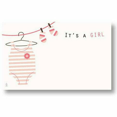 Burton and Burton GIFT WRAP Baby Pink Onesie It&#39;s a Girl Card