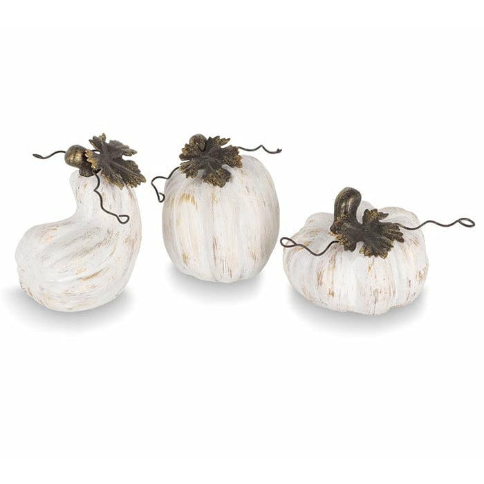 Burton and Burton HOLIDAY: CHRISTMAS Bent WHITE WITH GOLD BRUSHING PUMPKIN DECOR