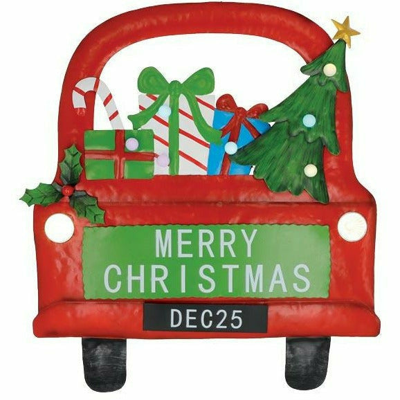 Burton and Burton HOLIDAY: CHRISTMAS MERRY CHRISTMAS TRUCK WALL HANGING