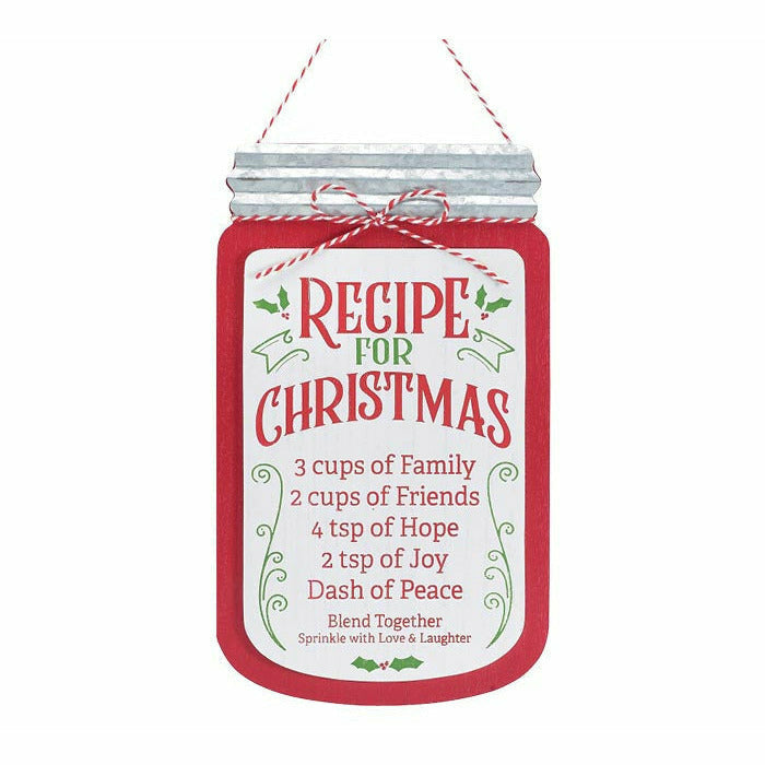 Burton and Burton HOLIDAY: CHRISTMAS RECIPE FOR CHRISTMAS MASON JAR WALL SIGN