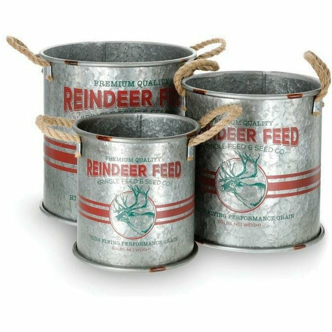 Burton and Burton HOLIDAY: CHRISTMAS Reindeer Feed Nested Planters