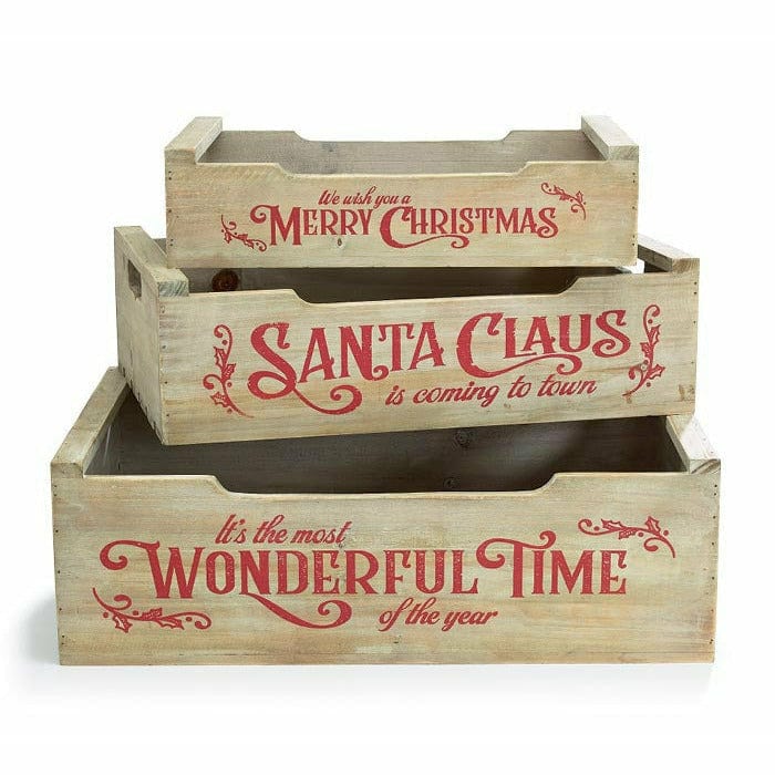 Burton and Burton HOLIDAY: CHRISTMAS Small WOODLAND NESTED CHRISTMAS CRATES