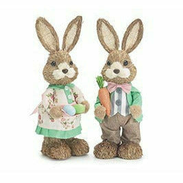 Burton and Burton HOLIDAY: EASTER Boy BUNNY COUPLE WITH EGGS AND CARROTS