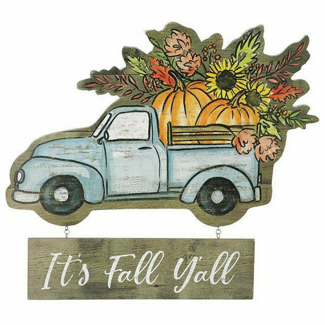 Burton and Burton HOLIDAY: FALL IT&#39;S FALL Y&#39;ALL RUSTIC BLUE WALL HANGING SIGN