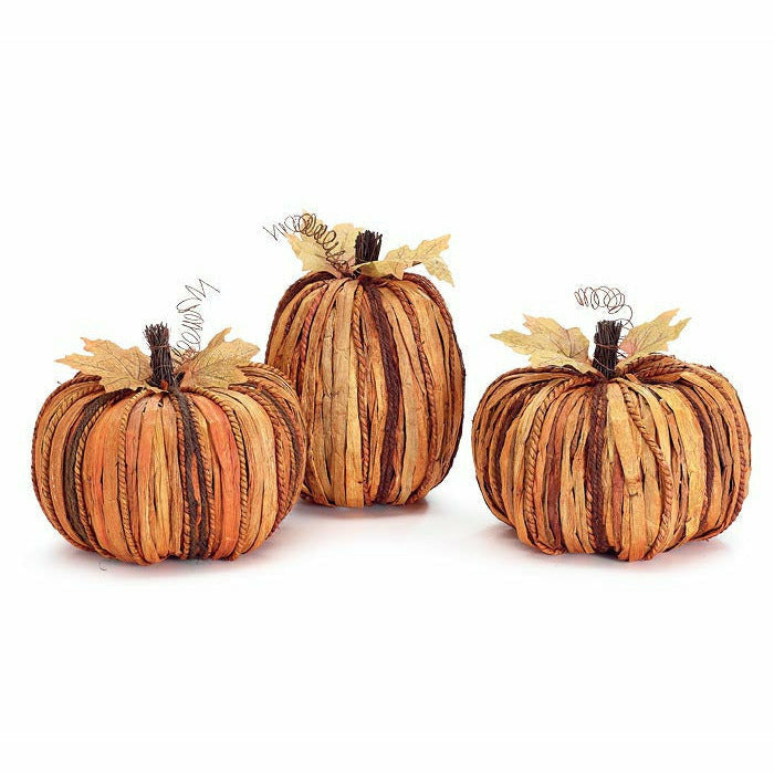 Burton and Burton HOLIDAY: FALL Round Orange Corn Husk Pumpkins - Individually Sold