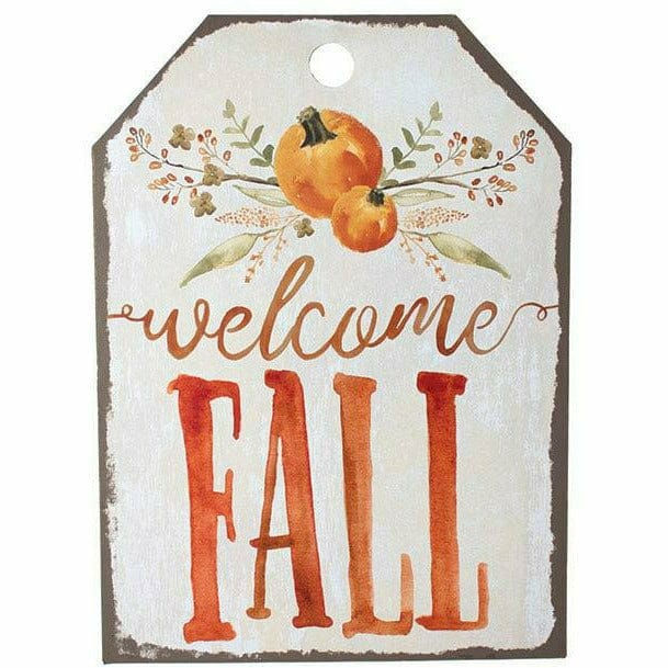 Burton and Burton HOLIDAY: FALL TAG SHAPE WELCOME FALL WALL HANGING SIGN