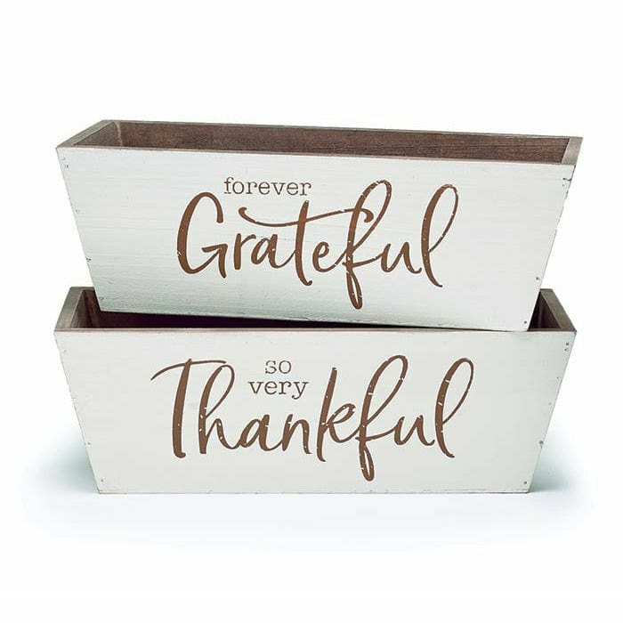 Burton and Burton HOLIDAY: FALL THANKFUL THANKFUL/GRATEFUL PLANTERS