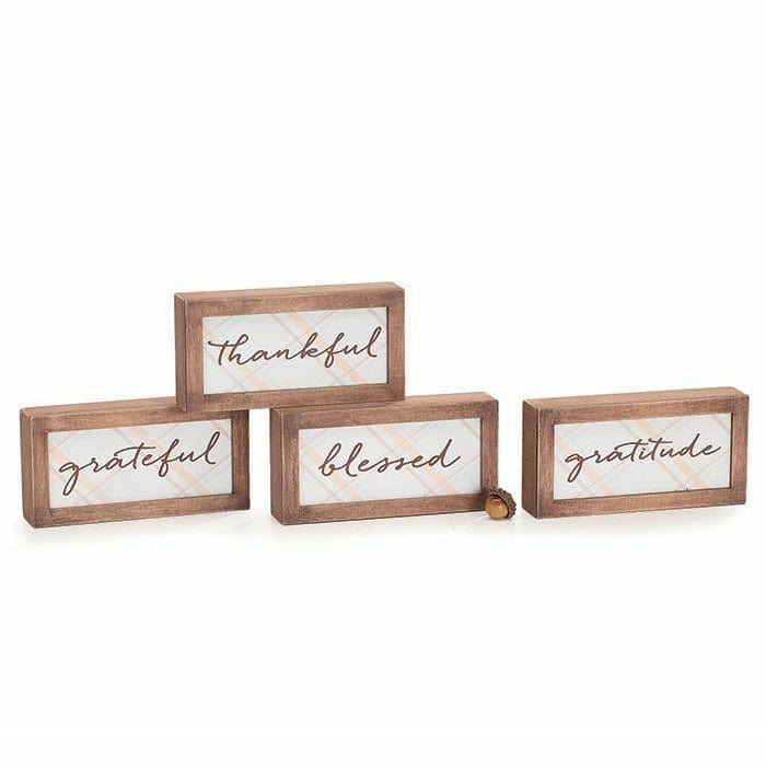 Burton and Burton HOLIDAY: FALL Thankful Wooden Fall Shelf Sitters - Individually Sold