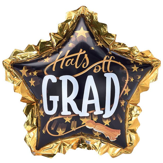 Burton and Burton HOLIDAY: GRADUATION 34&quot; HATS OFF GRAD STAR FOIL BALLOON