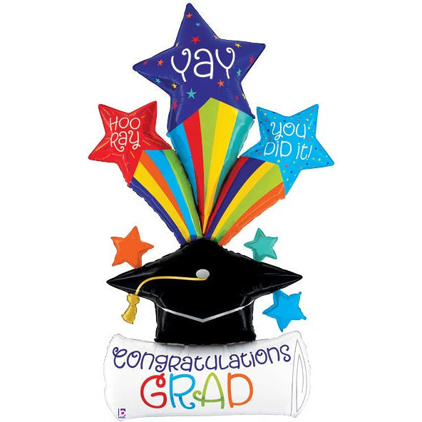 Burton and Burton HOLIDAY: GRADUATION 67" SPECIAL DELIVERY GRAD STARS FOIL BALLOON