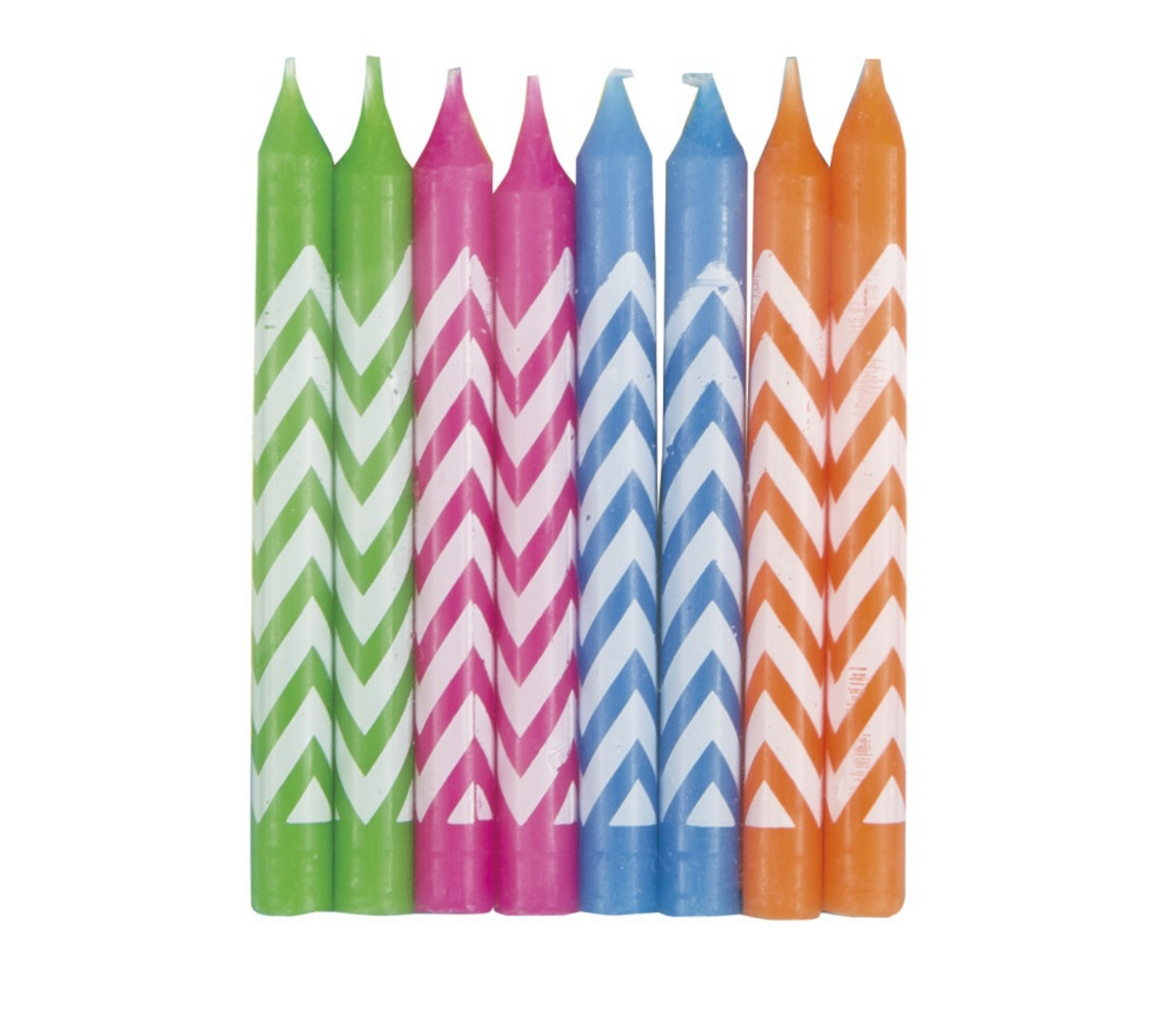 Chevron Birthday Candles - Assorted Colors 8ct