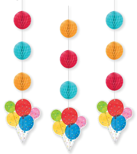 Confetti Balloons Hanging Cutouts