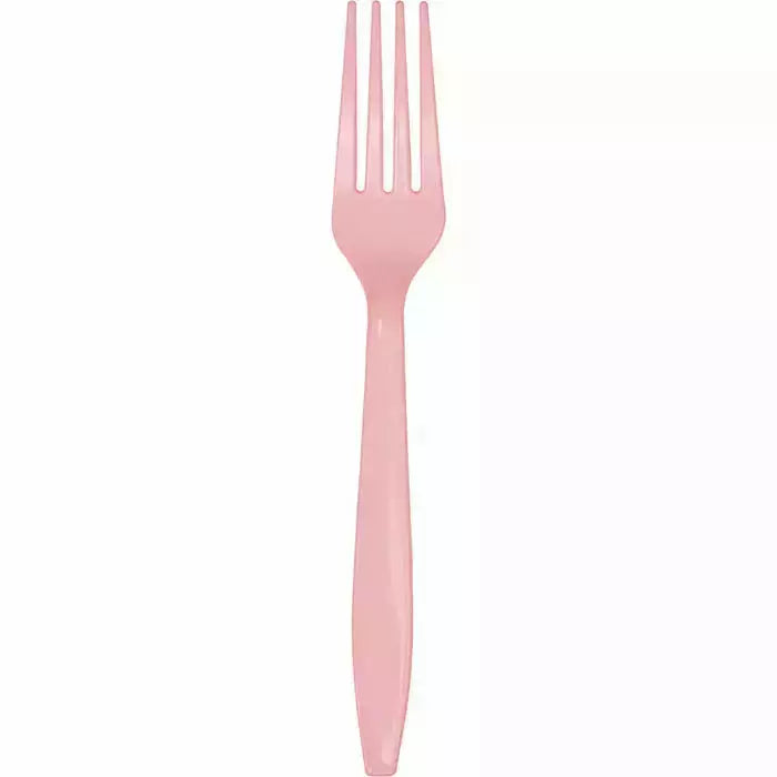 Creative Converting BASIC Classic Pink Plastic Forks