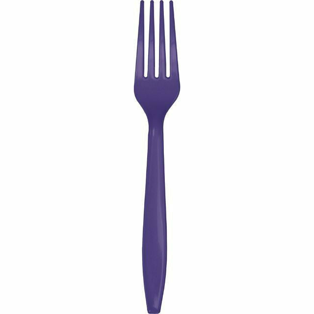 Creative Converting BASIC Premium Plastic Purple Forks