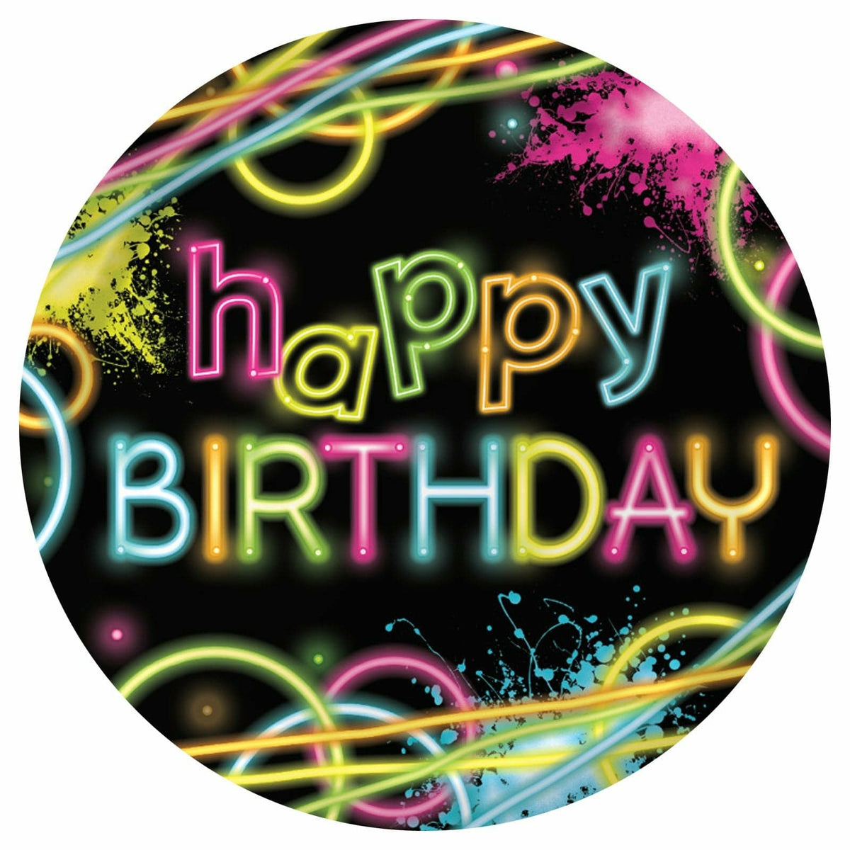 Creative Converting BIRTHDAY Glow Party Birthday 9&quot; Plates