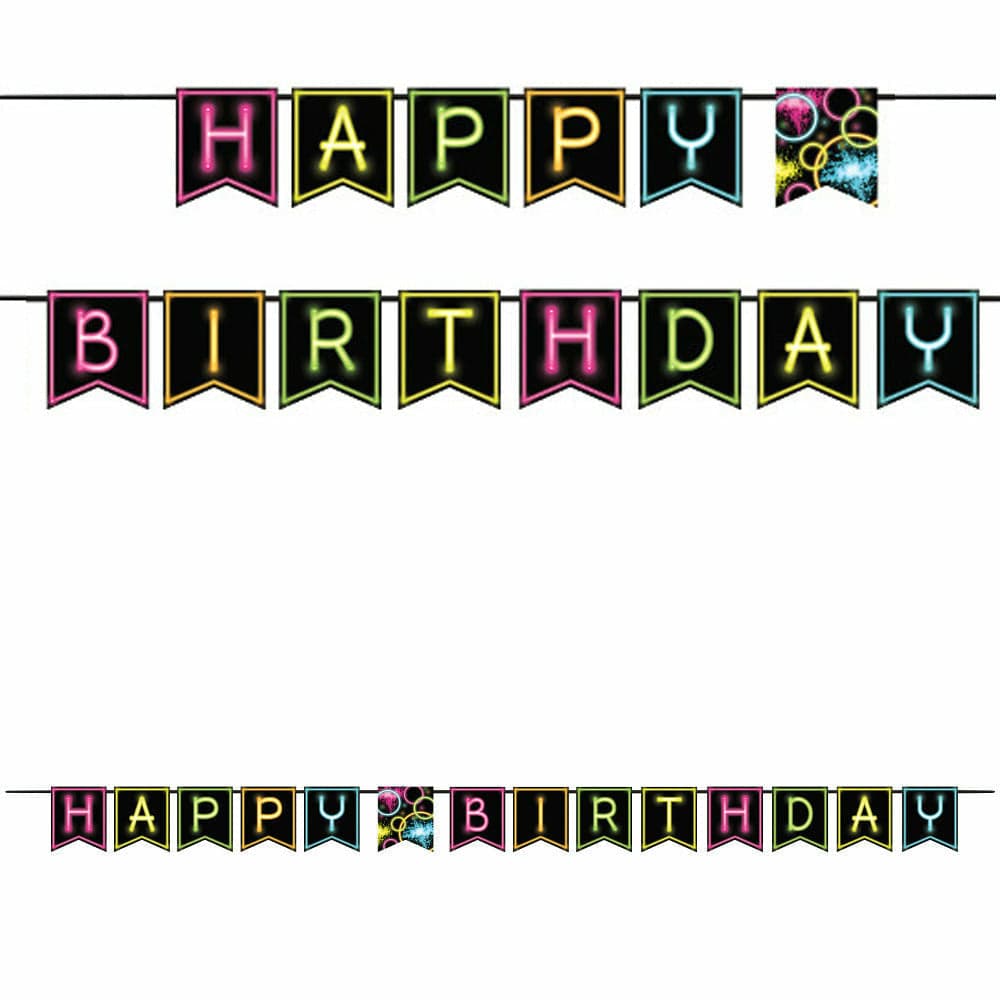 Creative Converting BIRTHDAY Glow Party Happy Birthday Ribbon Banner