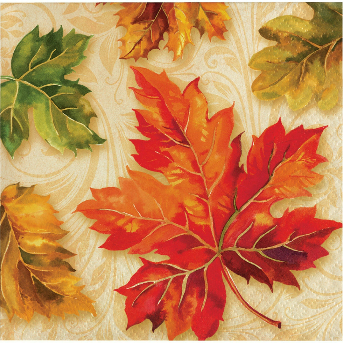 Creative Converting Fall Flourish Beverage Napkins, 16 Pack