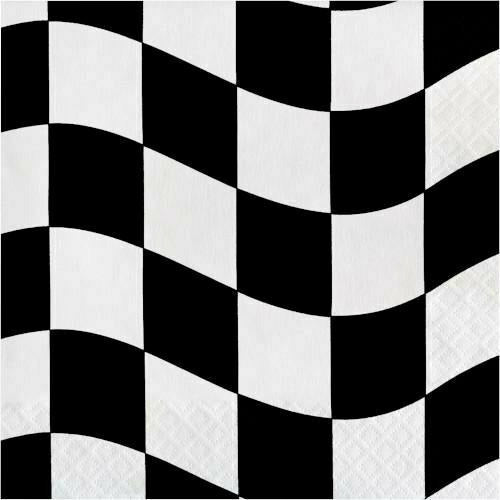 Creative Converting THEME: SPORTS Black &amp; White Check Lunch Napkins