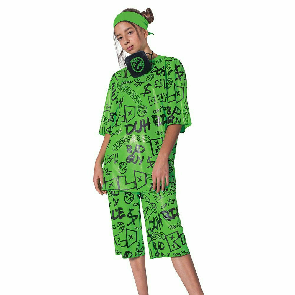 Disguise COSTUMES 10-12 Large Girls Billie Eilish Classic Costume - Green