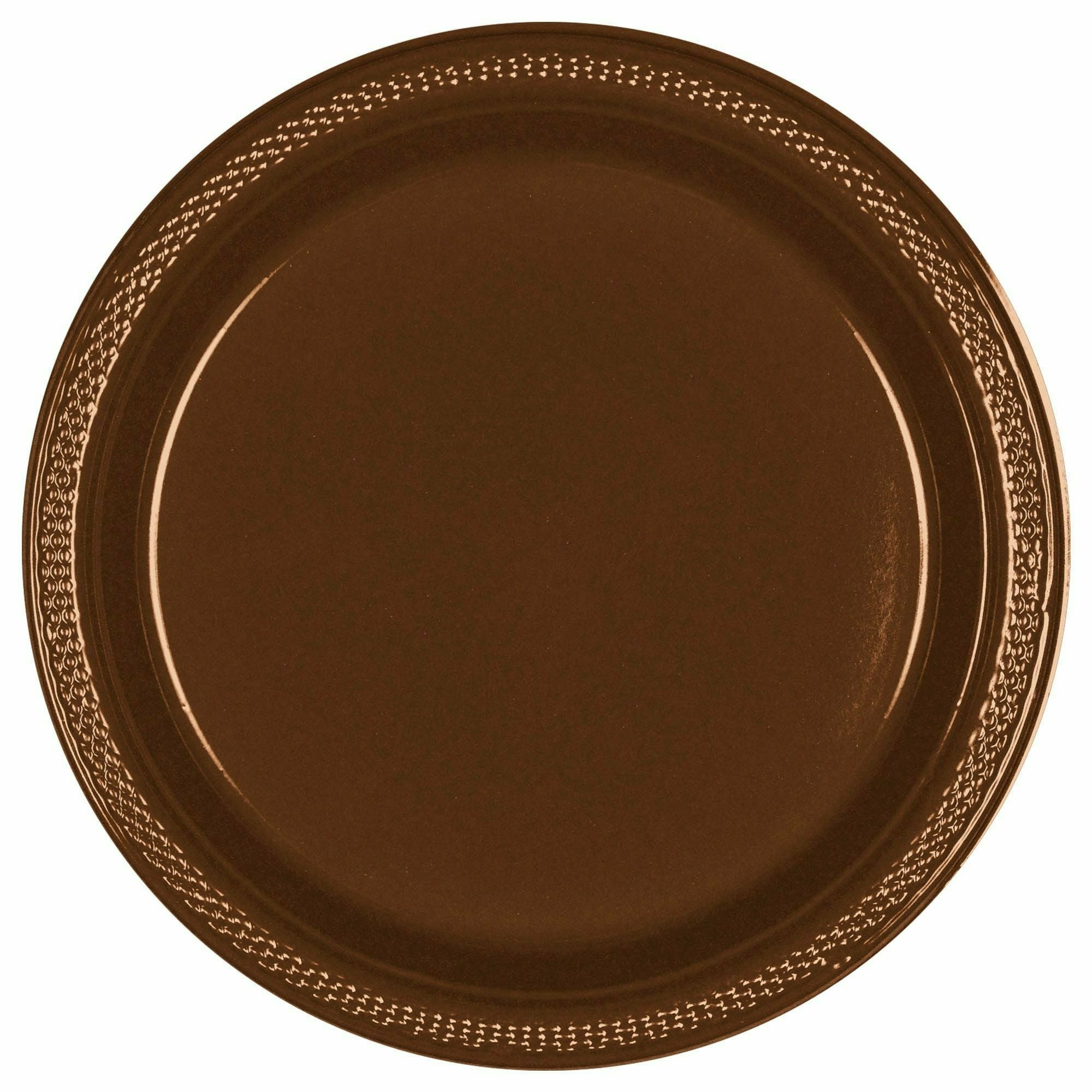 FESTIVE OCCASION BASIC 7" Plastic Plates 20ct Chocolate Brown