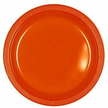 FESTIVE OCCASION BASIC 9&quot; PLASTIC PLATE 20 CT-ORANGE