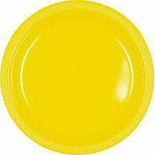 FESTIVE OCCASION BASIC 9" PLASTIC PLATE 20 CT-YELLOW SUNSHINE