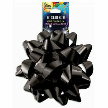 Forum Novelties, Inc. GIFT WRAP BLACK 6" STAR BOW