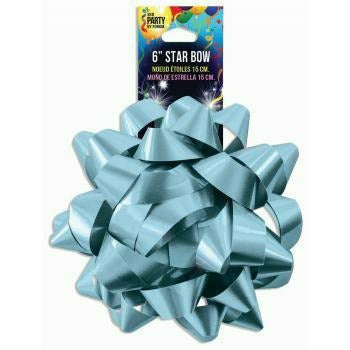 Forum SKD Party GIFT WRAP LIGHT BLUE 6" STAR BOW