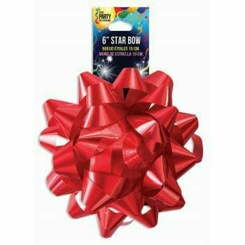 Forum SKD Party GIFT WRAP RED 6&quot; STAR BOW