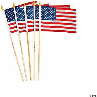 FUN EXPRESS HOLIDAY: PATRIOTIC 6&quot; x 4&quot; Small Cloth American Flags