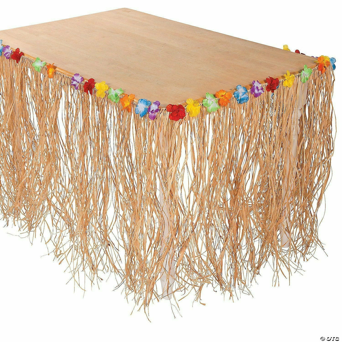 FUN EXPRESS LUAU RAFFIA FLOWER TABLE SKIRT