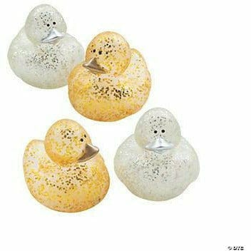 FUN EXPRESS TOYS Gold &amp; Silver Glitter Sparkle Rubber Duckies