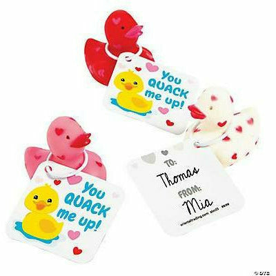 FUN EXPRESS TOYS Mini Rubber Duckies Valentine&#39;s Day Cards