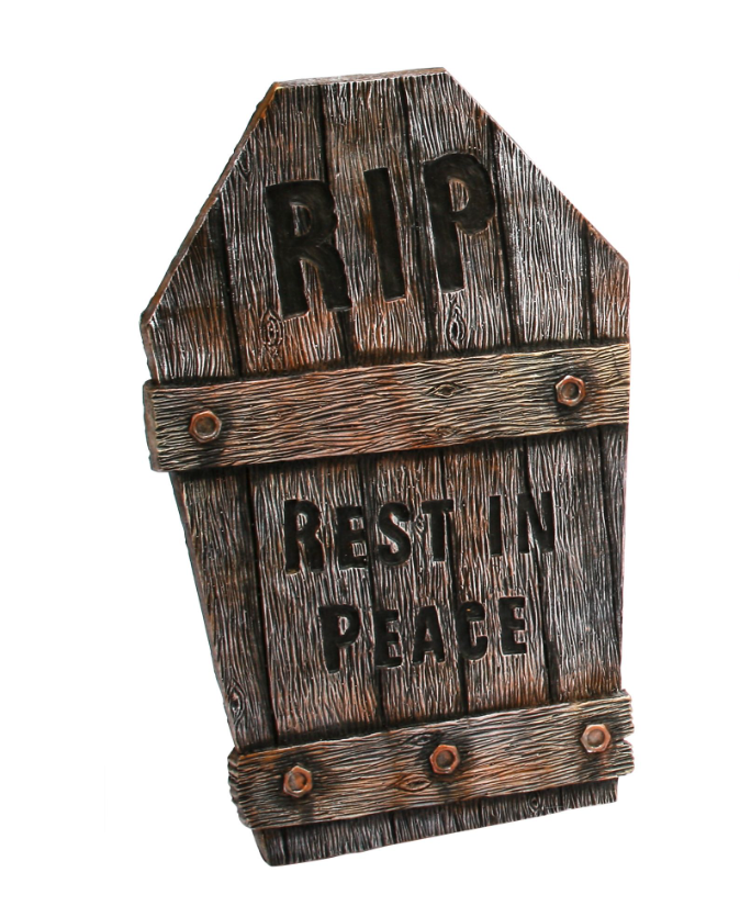 Fun World HOLIDAY: HALLOWEEN 22" Wood-Look Tombstone Decoration