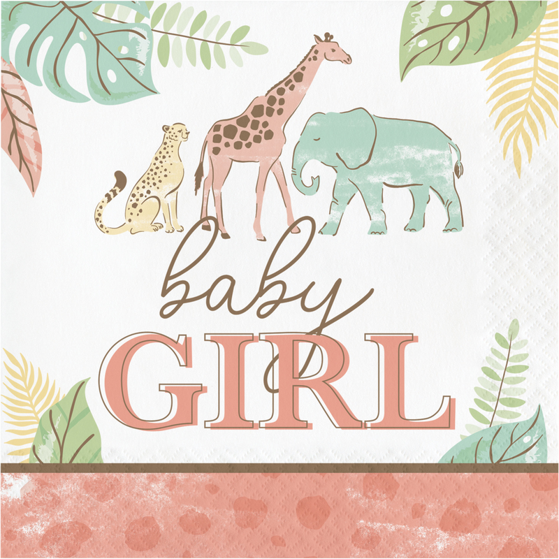 Safari Baby Girl Lunch Napkin