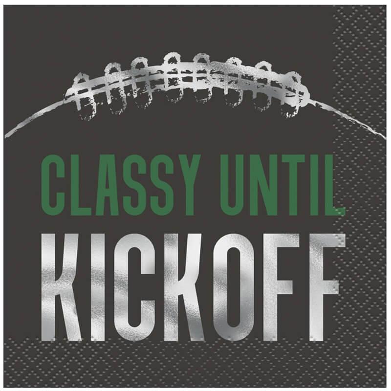 Kickoff Football &quot;Classy Until Kickoff&quot; Beverage Napkins 