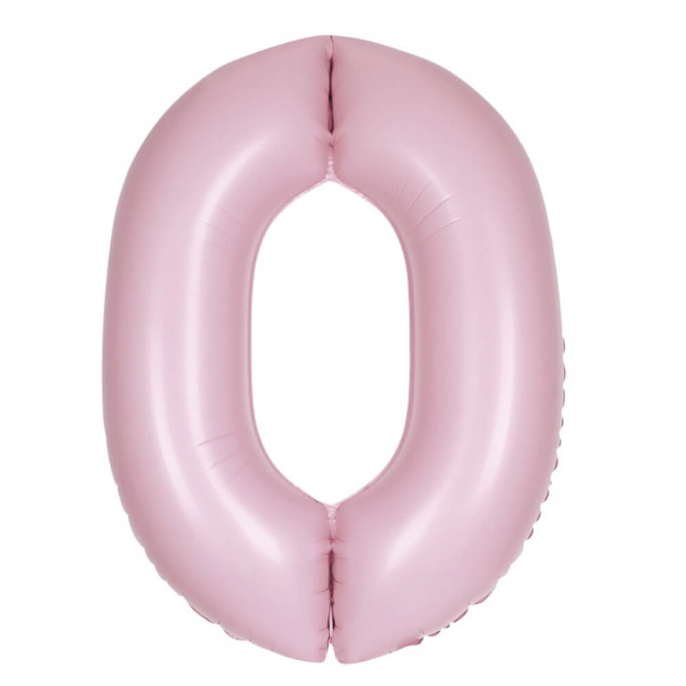 34" Giant Foil Pastel Pink Number Balloon 0