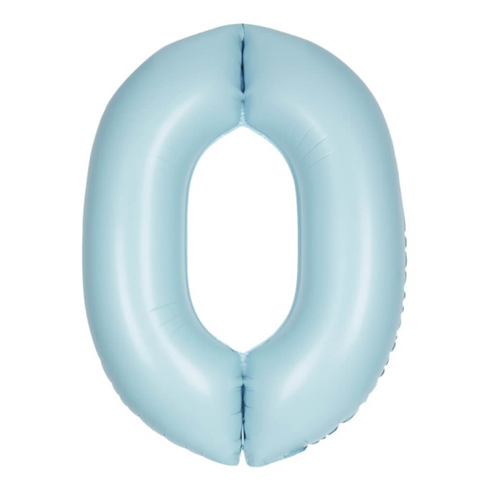 34&quot; Giant Foil Pastel Blue Number Balloon 0