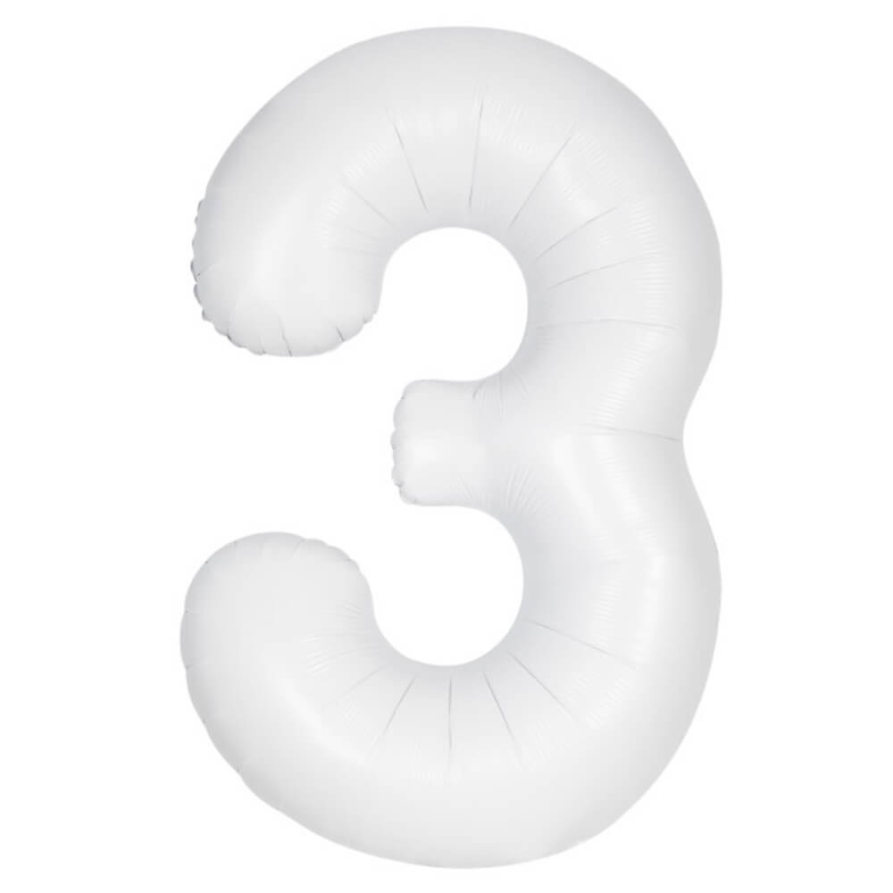 34" Giant Foil White Number Balloon 3