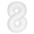 34" Giant Foil White Number Balloon 8