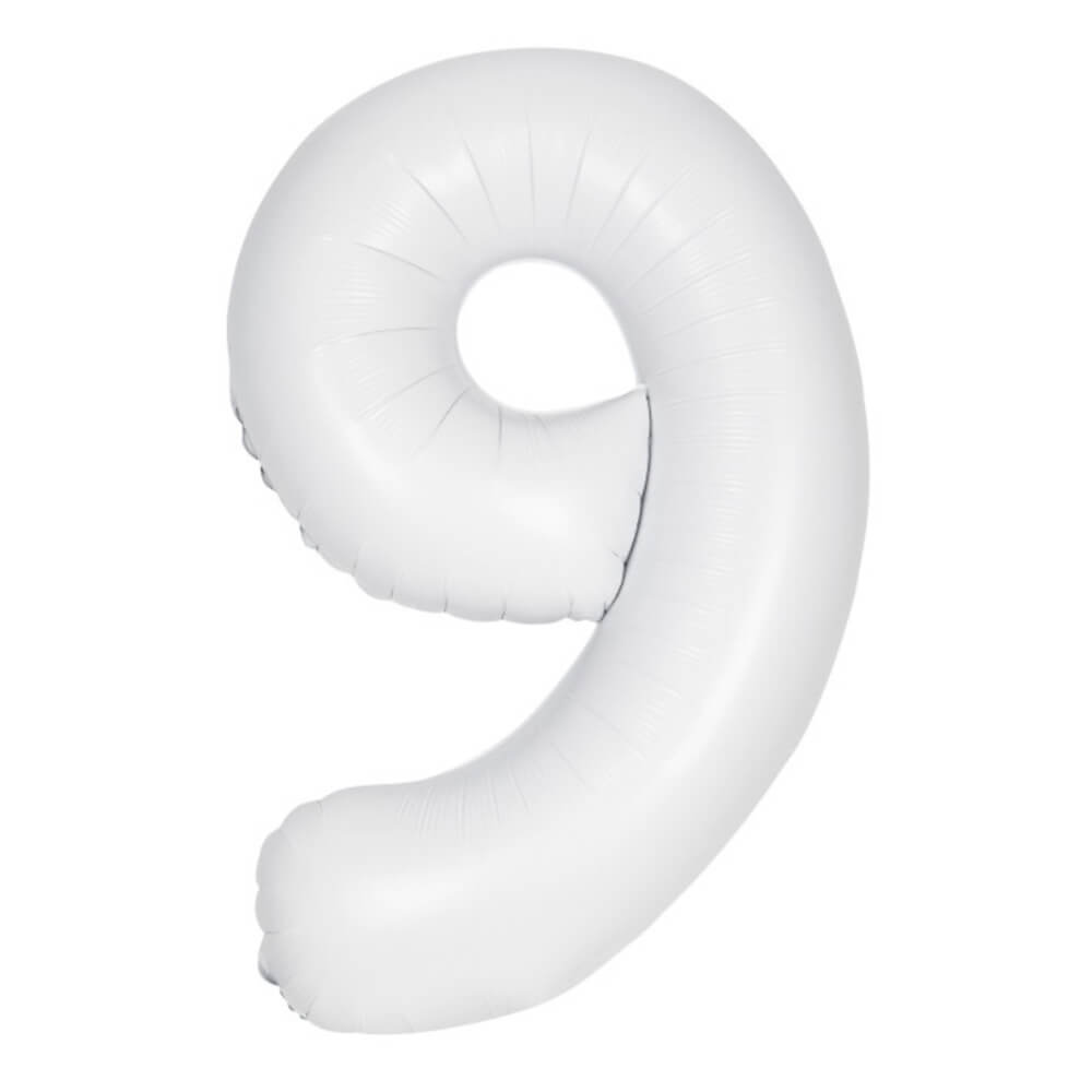 34" Giant Foil White Number Balloon 9