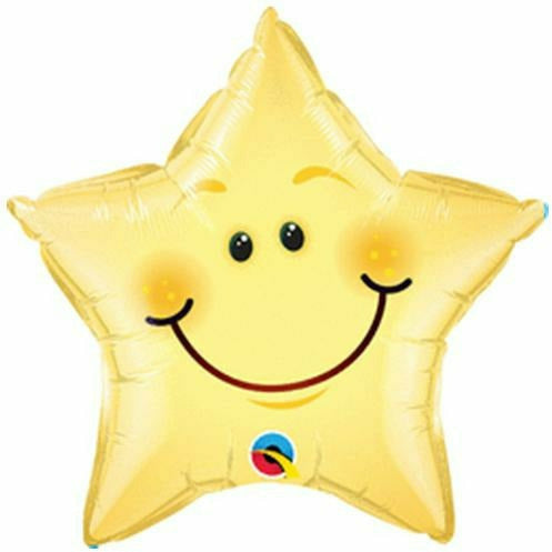 Mayflower Distributing BALLOONS 010 20&quot; Smiley Face Star Foil