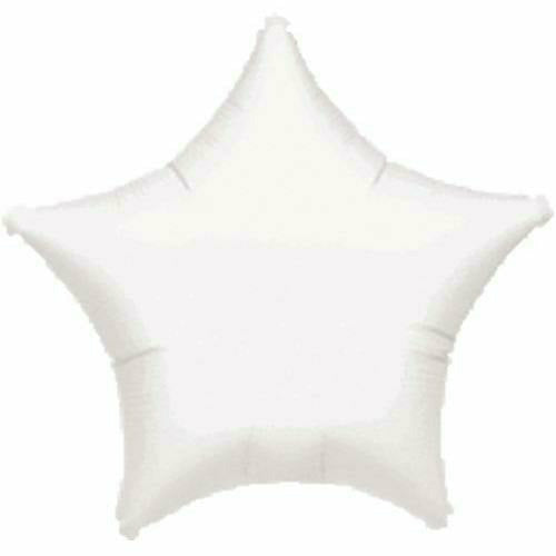 Mayflower Distributing BALLOONS 011 19&quot; White Metallic Star Foil