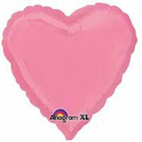 Mayflower Distributing BALLOONS 038 17&quot; Bright Bubblegum Pink Heart Foil