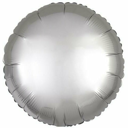 Mayflower Distributing BALLOONS 050 17" Platinum  Circle Foil