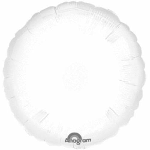 Mayflower Distributing BALLOONS 059 17&quot; White Metallic Circle Foil