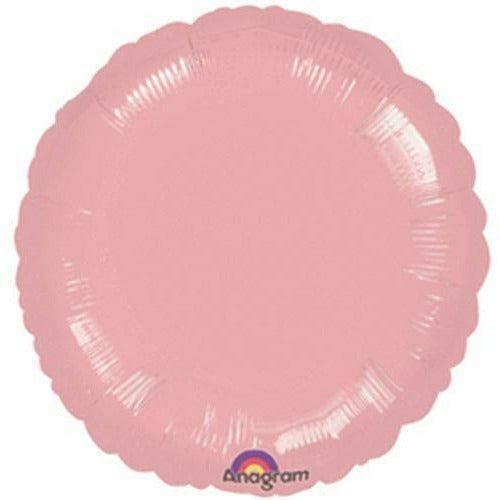 Mayflower Distributing BALLOONS 061 17" Pastel Pink Metallic Pearl Circle Foil