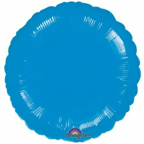 Mayflower Distributing BALLOONS 067 17&quot; Blue Metallic Circle Foil