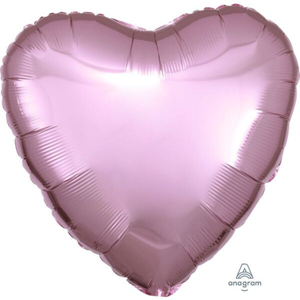 Mayflower Distributing BALLOONS 17" Metallic Pearl Pastel Pink Heart Foil Balloon