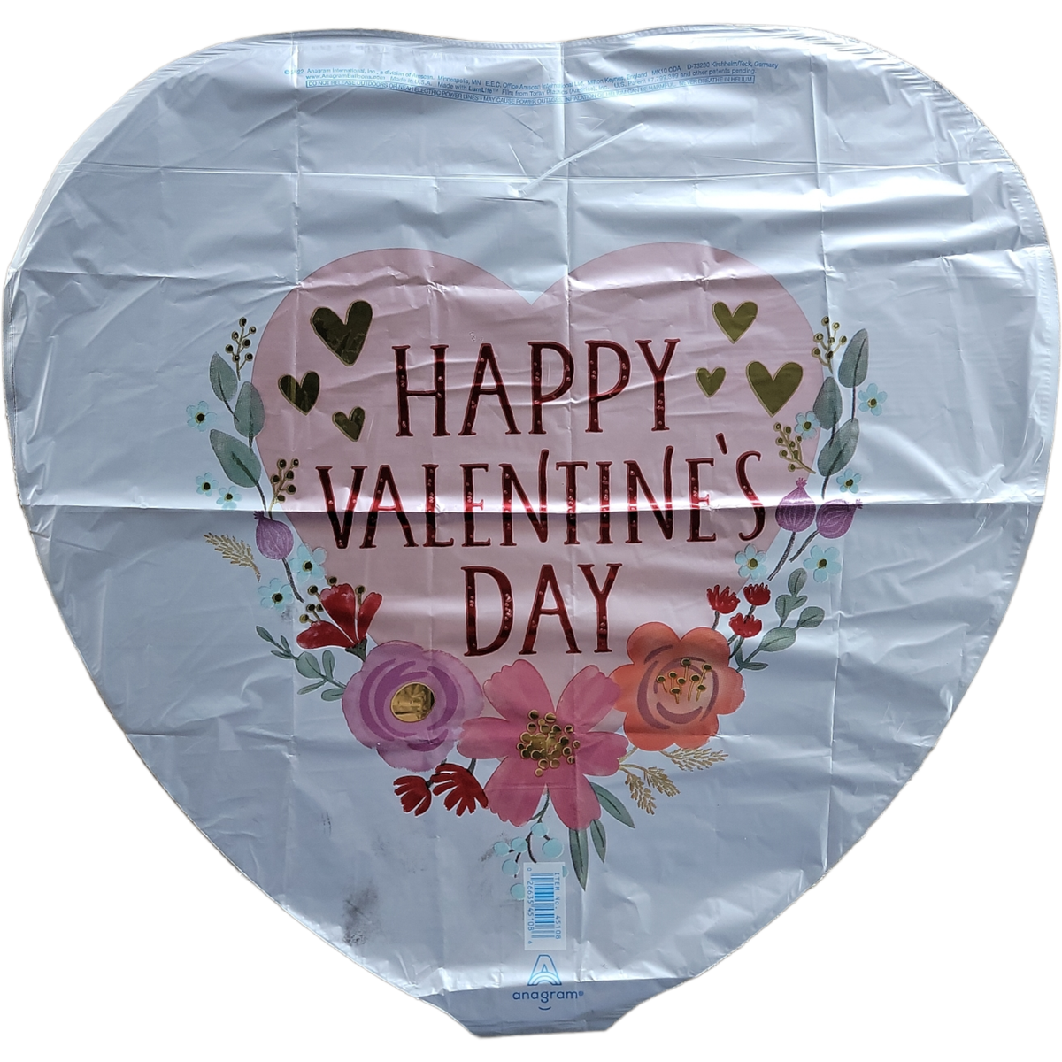 Mayflower Distributing BALLOONS 18&quot; Happy Valentines Day Floral Hearts Foil Balloon